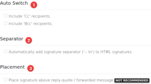 signature switch - preferences misc - auto switch etc