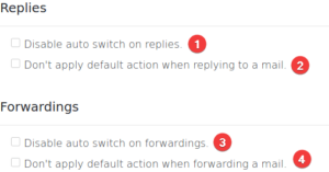 signature switch - preferences misc - replies forwardings