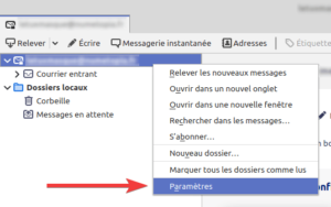 Thunderbird - Accès aux paramètres 2