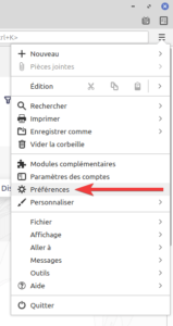 Thunderbird - Accès aux paramètres 3
