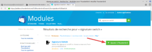 Thunderbird - ajouter l'extension signatrure switch