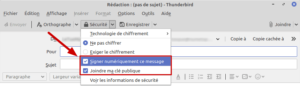 Thunderbird - Signer numériquement un mail