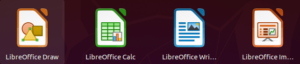 Icônes des applications LibreOffice dans Ubuntu 20.04