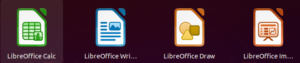Icônes des applications LibreOffice dans Ubuntu 21.04