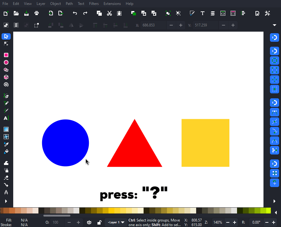 Démonstration utilisation palette de commandes