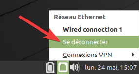 Déconnecter réseau dans Linux Mint MATE et XFCE