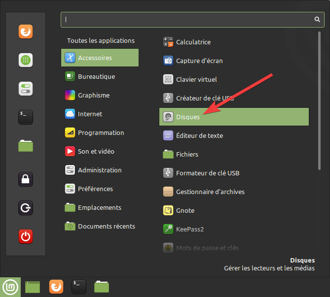 lanceur gnome-disk-utility