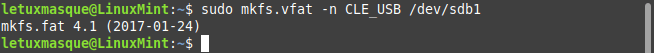 linux mint formater en cli