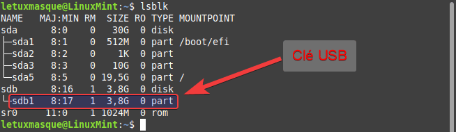 linux mint lsblk