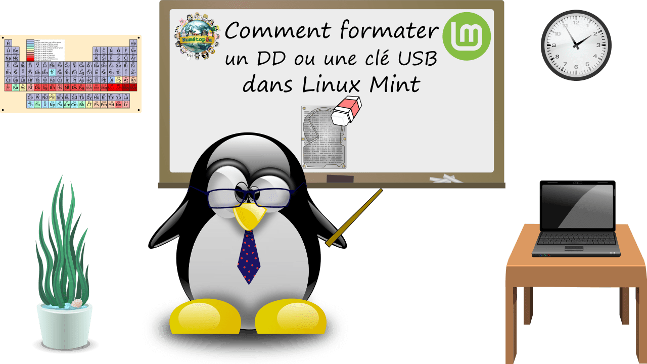 Comment formater une clé USB ou un disque dur dans Linux Mint