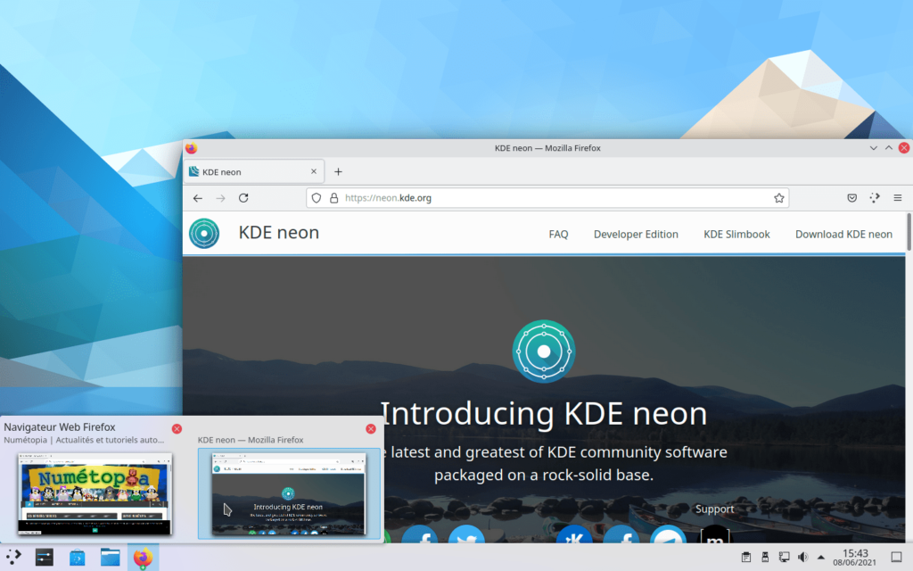 Infobulle application survolée dans KDE Plasma 5.22