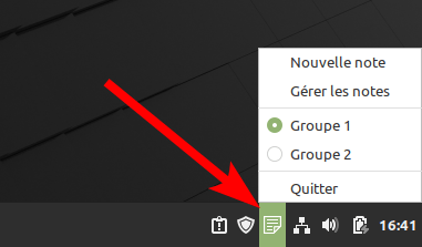 Linux Mint 20.2 - Icône sticky notes