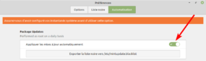 Linux Mint - option mises à jour automatiques