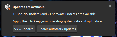notification maj