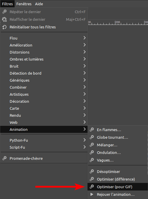 Gimp - optimiser pour GIF animé