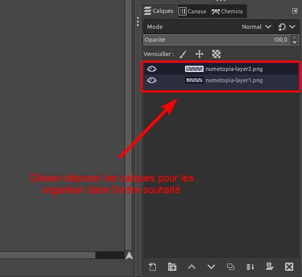 Gimp - organiser les calques