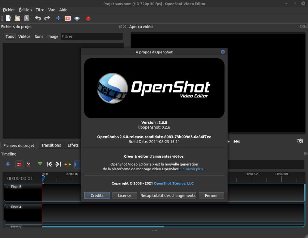 à propos OpenShot 2.6