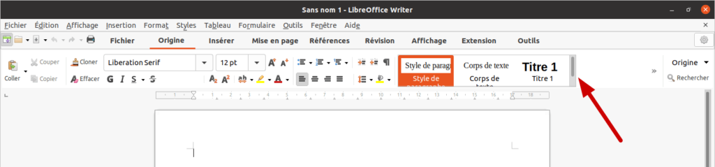 LibreOffice 7.2 - méta-barre