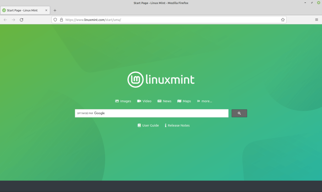 Nouvelle page d'accueil par defaut dans Firefox dans Linux Mint