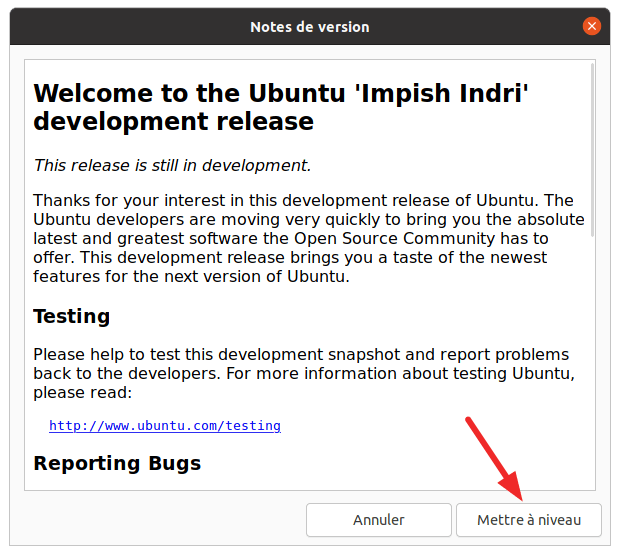 Notes de version de Ubuntu 21.10