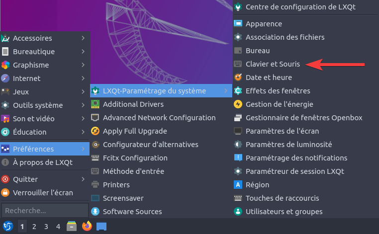 Lubuntu 20.04 - Accès aux paramètres clavier