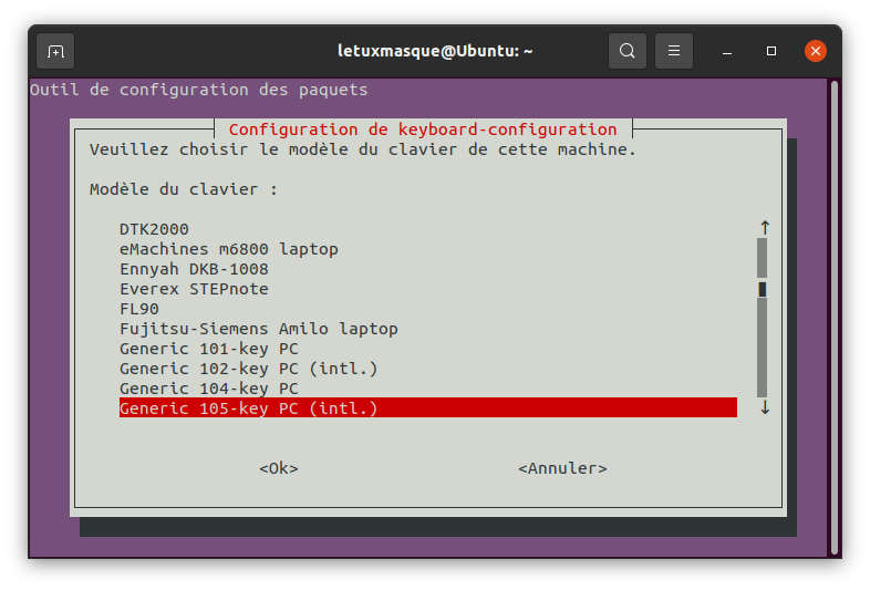 dpkg-reconfigure keyboard-configuration 1