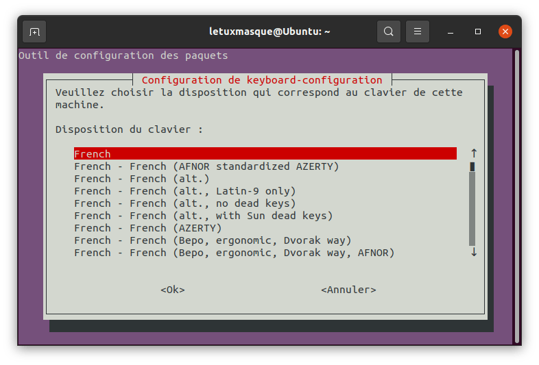 Ubuntu : changer clavier qwerty en azerty 
