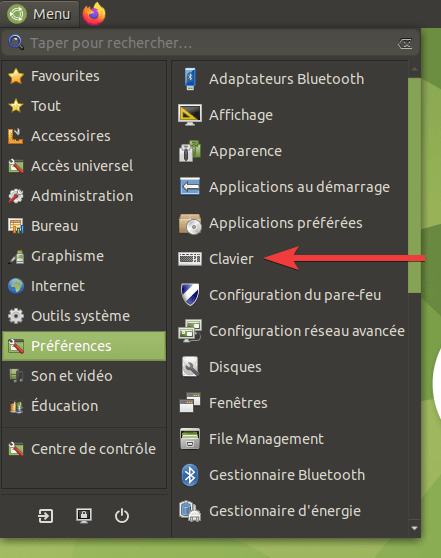 Ubuntu Mate - accès paramètres clavier
