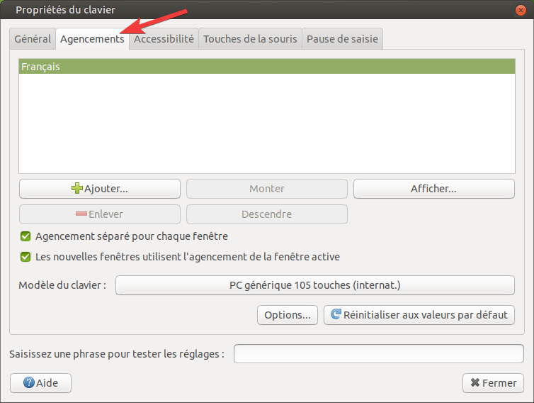 Ubuntu Mate - paramètres clavier