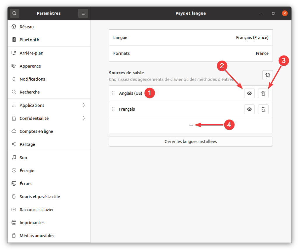 Ubuntu - paramètres clavier