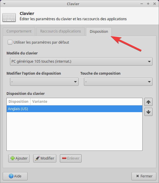 Xubuntu - Paramètres disposition clavier