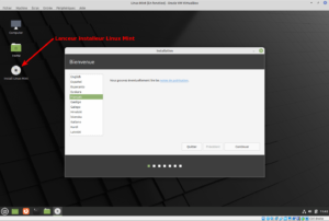 Lanceur pour installation Linux Mint