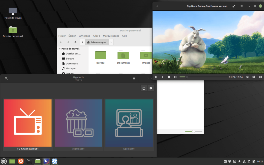 Linux Mint 20.3 - thème clair avec applications en mode sombre