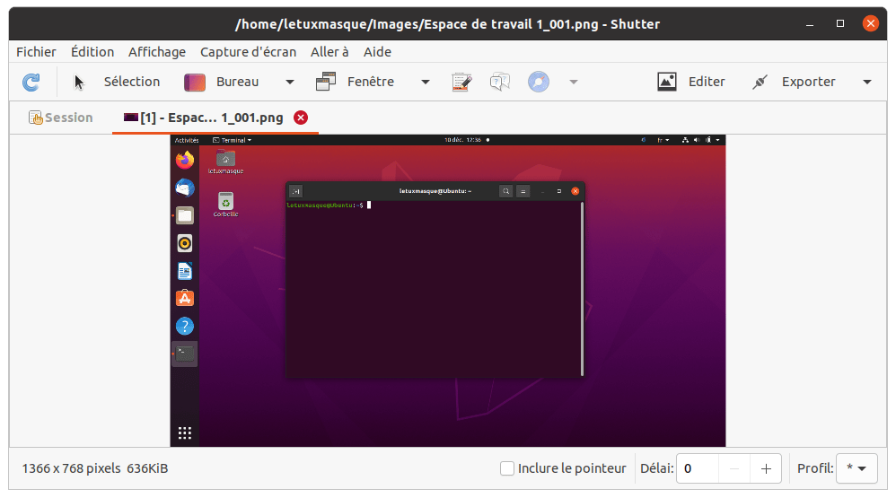 Shutter installé sur Ubuntu