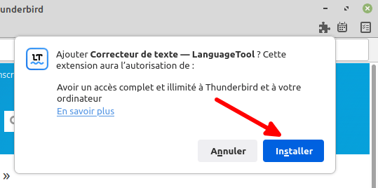 Thunderbird - Installer LanguageTool 3