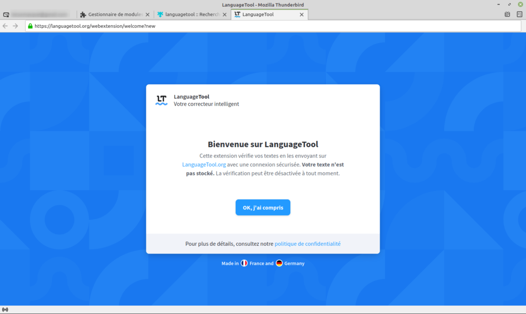 Thunderbird - Installer LanguageTool 5