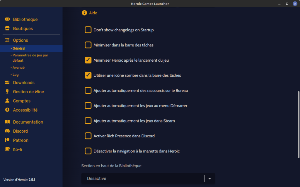 Heroic - Options - Général - 2