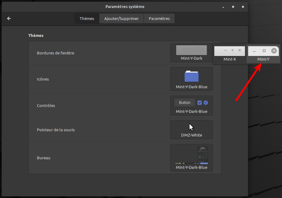 Linux Mint 20.3 - Changer thème des bordures de fenêtre