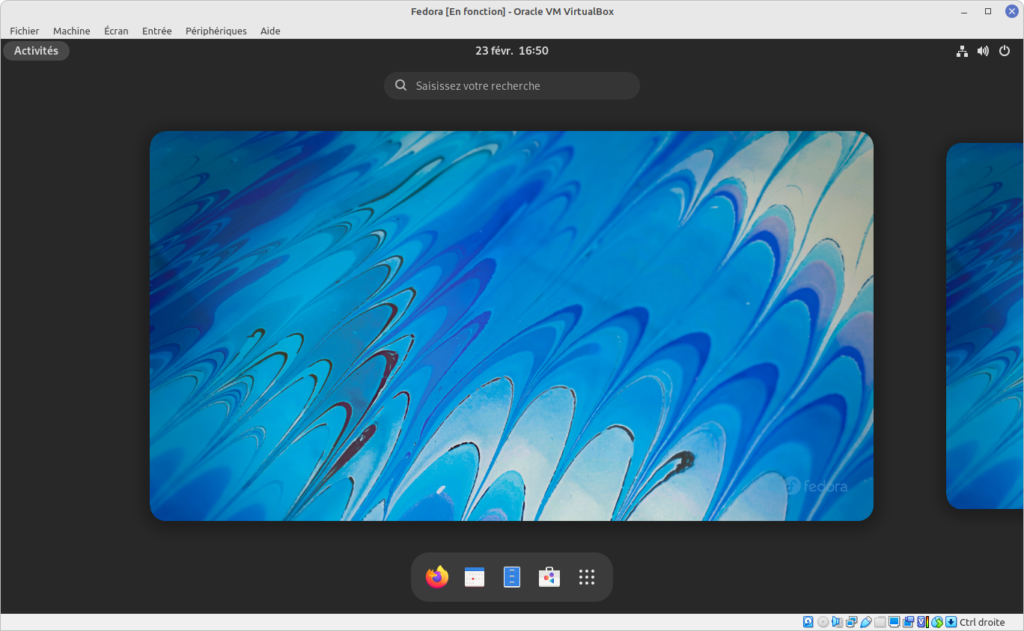 Fedora dans VirtualBox