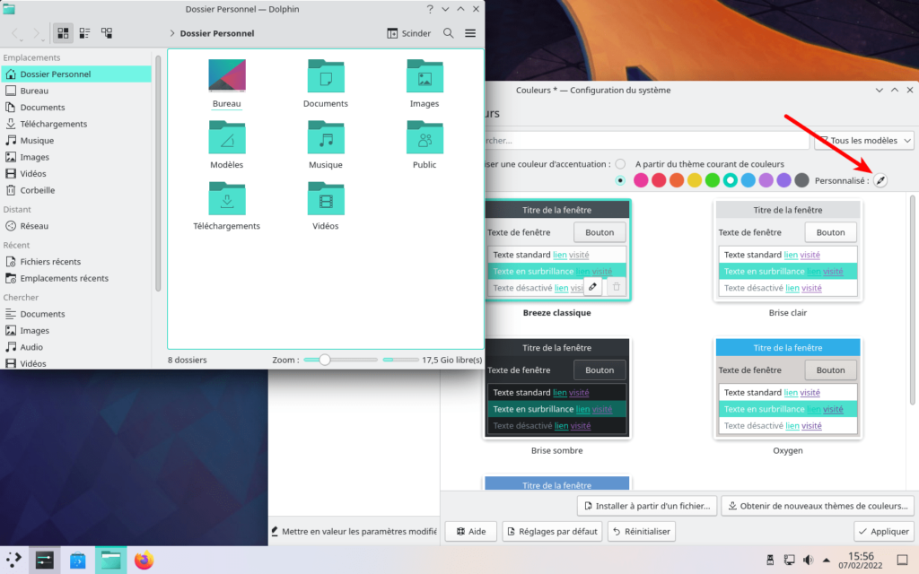 KDE Plasma 5.24 - Thème couleur Breeze