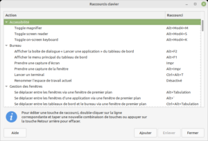 Linux Mint Mate - liste des commandes et raccourcis