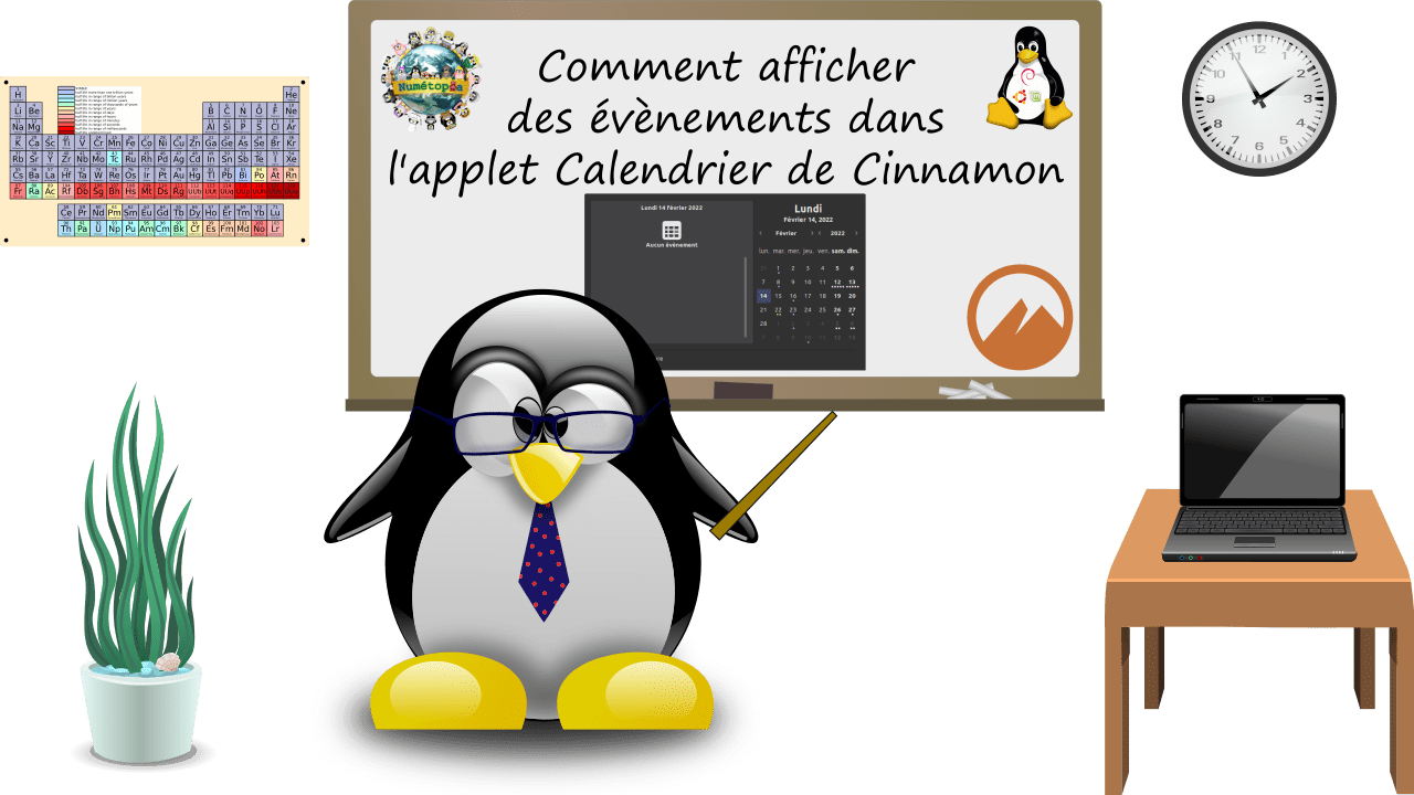 Comment afficher des évènements dans l'applet Calendrier de Cinnamon