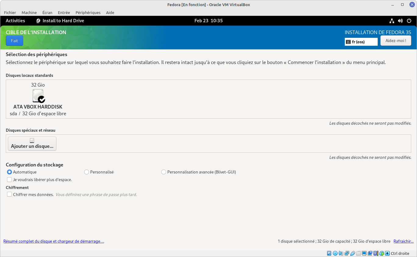 VirtualBox - installation Fedora 4