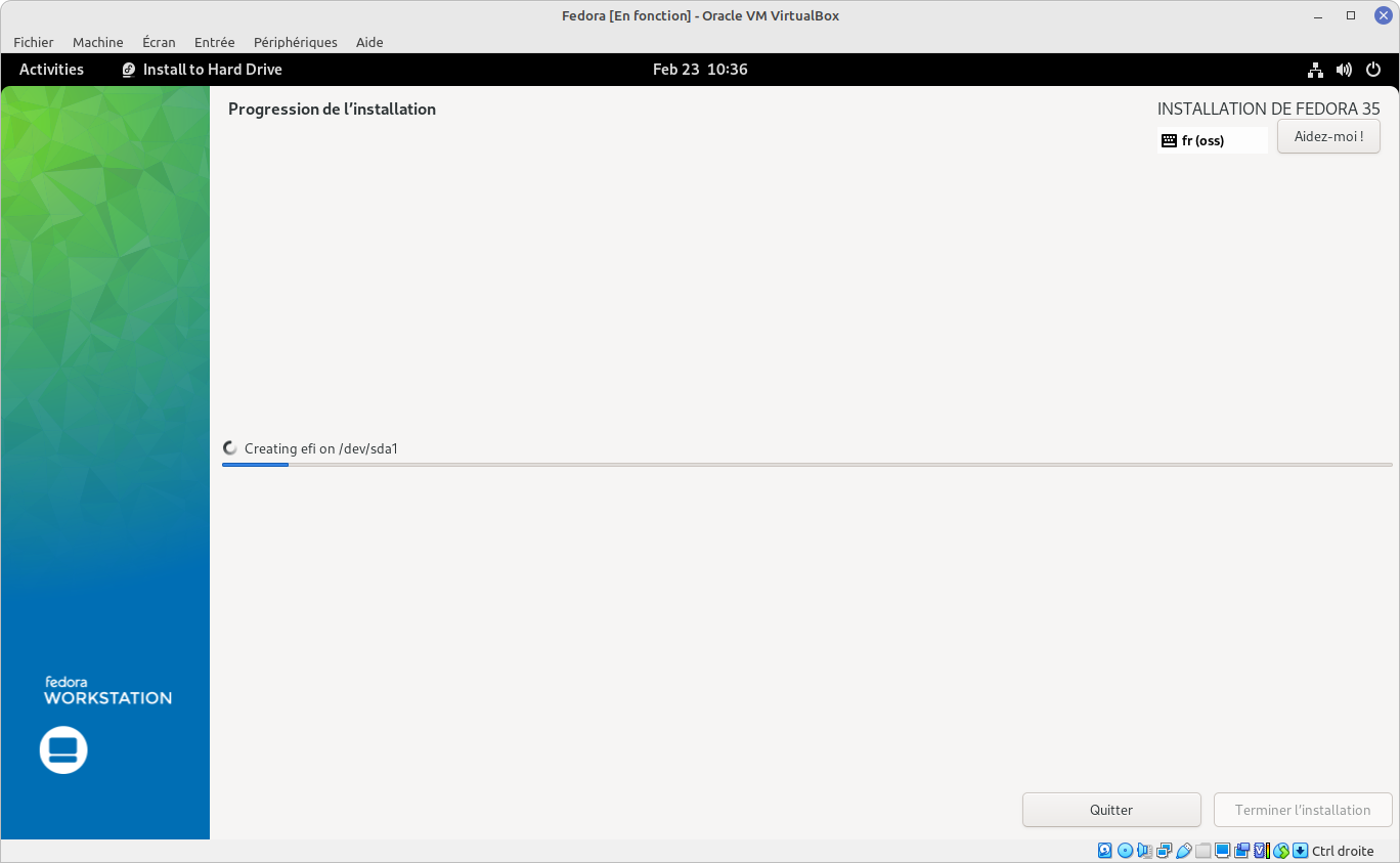 VirtualBox - installation Fedora 6