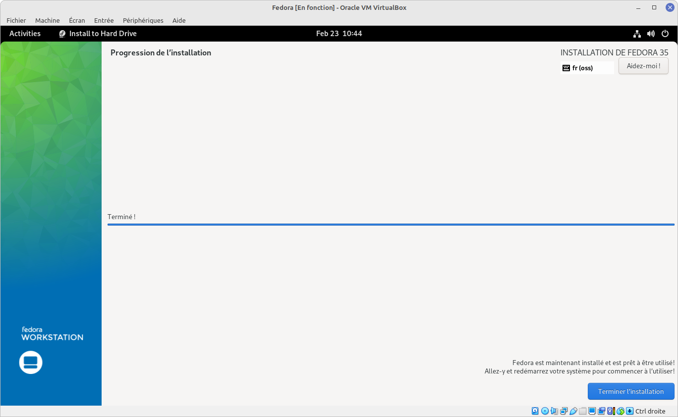 VirtualBox - installation Fedora 7