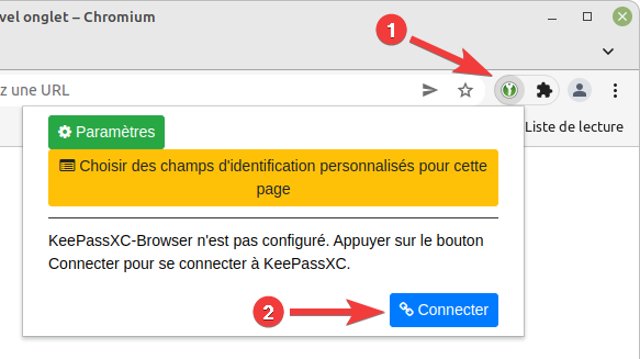 KeePassXC-Browser - connecter Google Chrome ou Chromium à KeePassXC