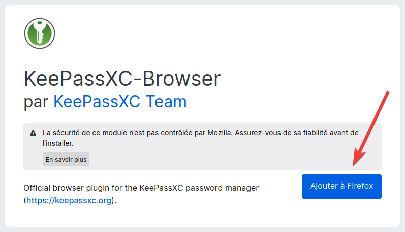 Extension Firefox - KeePassXC-Browser