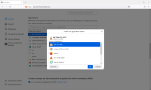 Firefox 98 - choix application