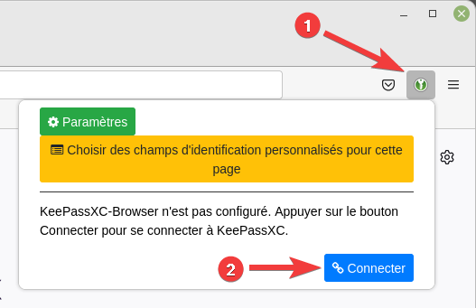 KeePassXC-Browser - connecter Firefox à KeePassXC
