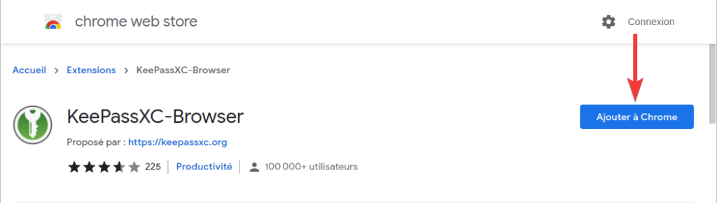 KeePass-Browser dans chrome web store pour Google Chrome, Chromium,...